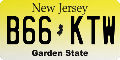 NJ license plate B66KTW