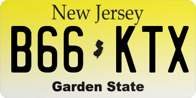 NJ license plate B66KTX