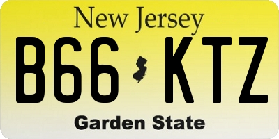 NJ license plate B66KTZ