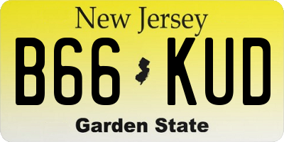 NJ license plate B66KUD