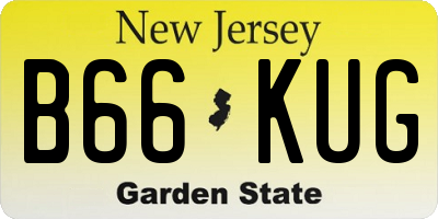 NJ license plate B66KUG