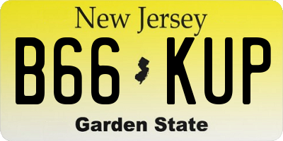 NJ license plate B66KUP