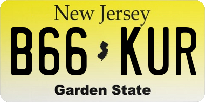 NJ license plate B66KUR