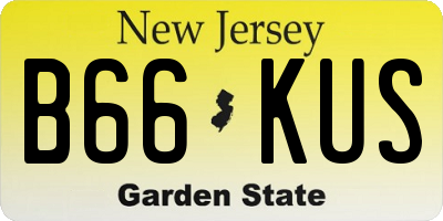 NJ license plate B66KUS