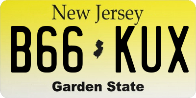 NJ license plate B66KUX