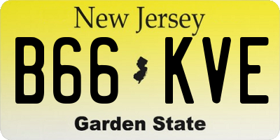 NJ license plate B66KVE