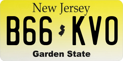 NJ license plate B66KVO