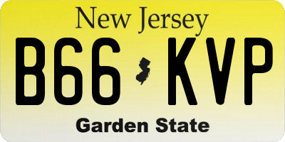 NJ license plate B66KVP
