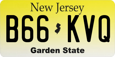 NJ license plate B66KVQ