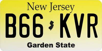 NJ license plate B66KVR