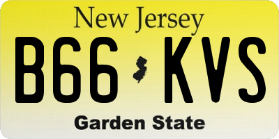 NJ license plate B66KVS