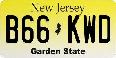 NJ license plate B66KWD