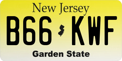 NJ license plate B66KWF