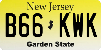 NJ license plate B66KWK