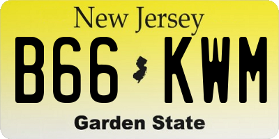 NJ license plate B66KWM