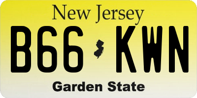 NJ license plate B66KWN