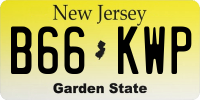 NJ license plate B66KWP
