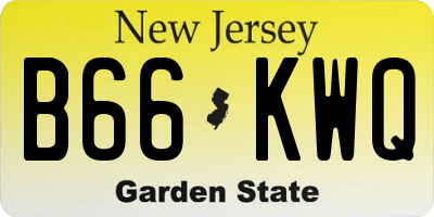 NJ license plate B66KWQ