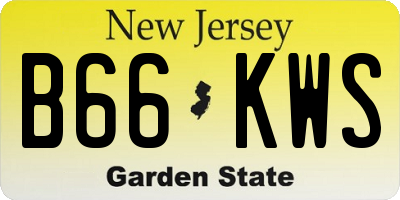 NJ license plate B66KWS