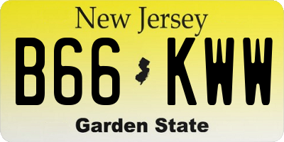 NJ license plate B66KWW