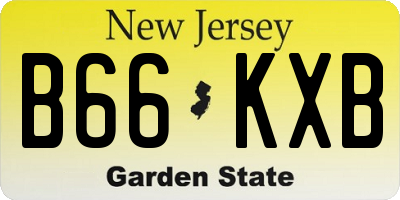 NJ license plate B66KXB