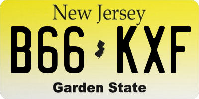 NJ license plate B66KXF