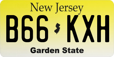 NJ license plate B66KXH