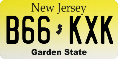NJ license plate B66KXK