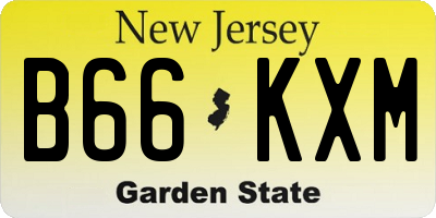 NJ license plate B66KXM