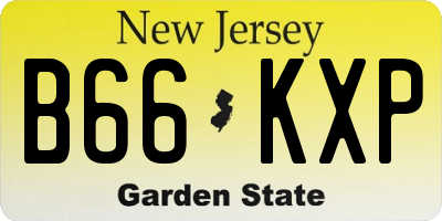 NJ license plate B66KXP