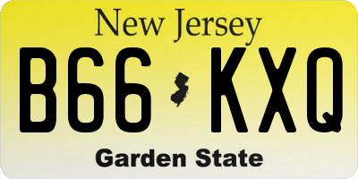 NJ license plate B66KXQ