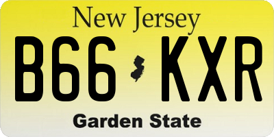 NJ license plate B66KXR