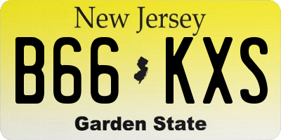 NJ license plate B66KXS