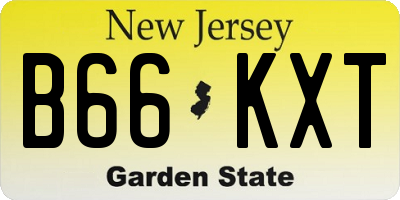 NJ license plate B66KXT