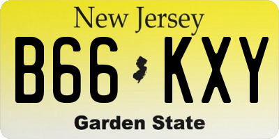 NJ license plate B66KXY