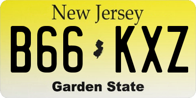 NJ license plate B66KXZ