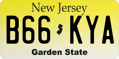 NJ license plate B66KYA