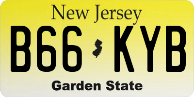 NJ license plate B66KYB