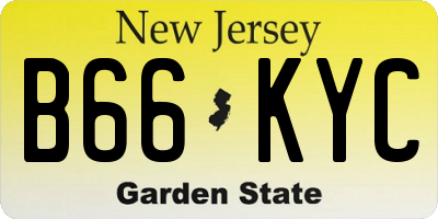 NJ license plate B66KYC