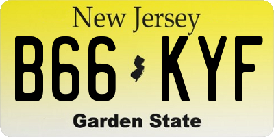 NJ license plate B66KYF