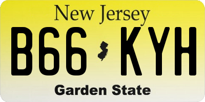 NJ license plate B66KYH