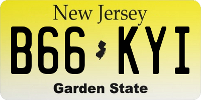 NJ license plate B66KYI