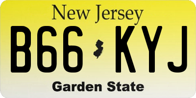 NJ license plate B66KYJ