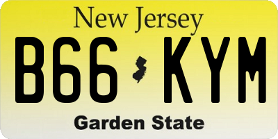 NJ license plate B66KYM