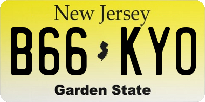 NJ license plate B66KYO