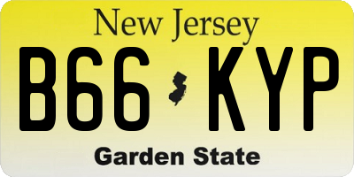 NJ license plate B66KYP