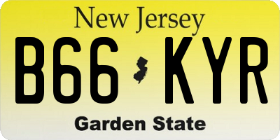 NJ license plate B66KYR