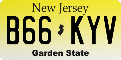NJ license plate B66KYV