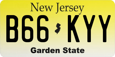 NJ license plate B66KYY
