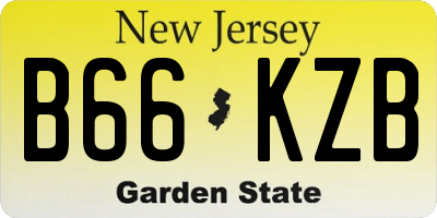 NJ license plate B66KZB